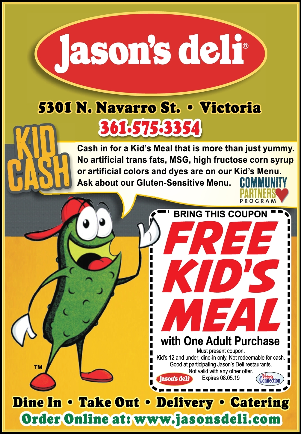 Youngsters Take in for Cost-free at Jasons Deli within just Victoria With This photograph about Jason's Deli Printable Menu named Young children Try to eat for Free of charge at Jasons Deli in just Victoria With This